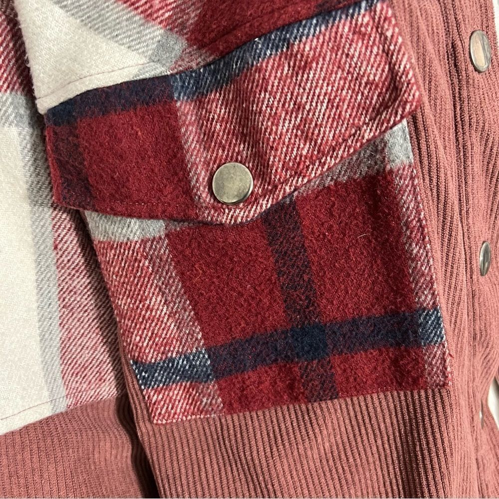 Ces Femme Boutique Dusty Mauve/Plaid Boho Shacket - S - Picture 6 of 13